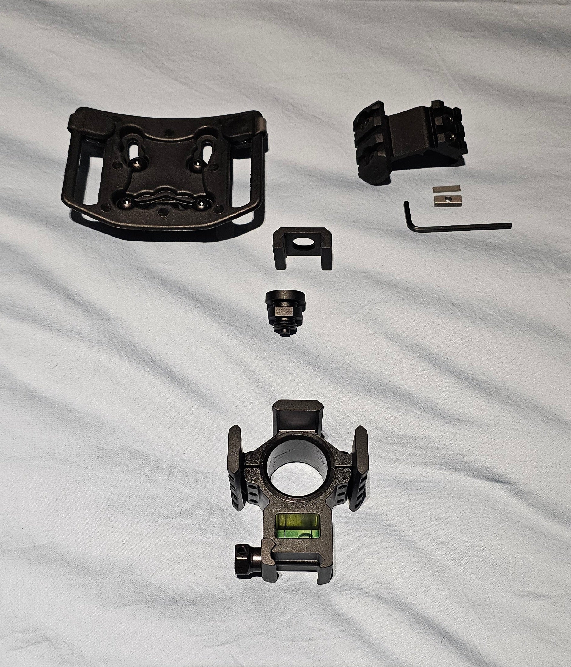 Holster System: Universal 3-way 30/25.4 mm Picatinny Rail for Barrel (Bubble level embeded)
