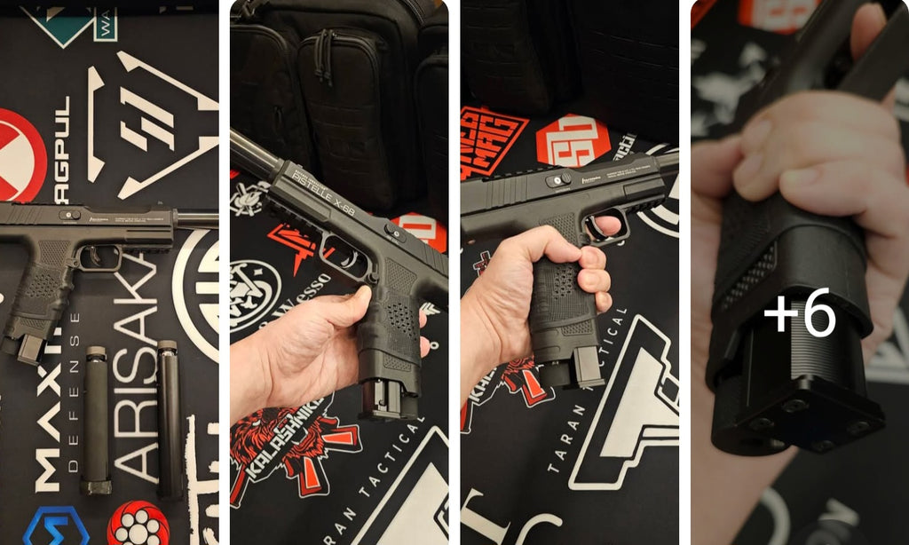 Magazine: Intrubuster Gen 2 / Pistelle X-68 Full Metal Magazine / 7 rounds / Shape rounds compatible (For X-68 to use shape rounds, must be LlMancave tuned)